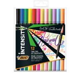 BIC - Intensity Dual Brush Fasermaler marcador 12 pieza(s) Punta de pincel Negro, Azul, Verde, Azul claro, Verde claro, Rosa cla 503847