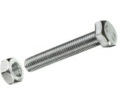 Tornillo Métrico Cincado con Tuerca Hexagonal y Cabecera Hexagonal Fadix M8x50mm - Caja de 20 Unidades