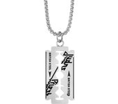 Punk Hip Hop Stainless Steel Safety Blade Razor Pendant Necklace For Men Boys Unique Cool Heavy Metal Jewelry Gifts Dropshipping