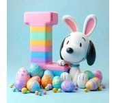 Cute Snoopy With Easter Egg Letters Diamond Painting Art 5d Diy Fantasy Cartoon Dog Alphabet Mosaic Cross Stitch Home Decor Gift