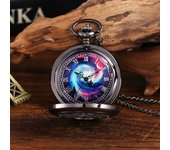 1/6pcs 6Types Fashion Alloy Black Starry Sky Hollow Retro Pocket Watch Creative Gift Necklace Clock Chain Watches Birthday Gifts
