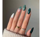 24Pcs Manicure Wearable Fake Nails Ballerina Removable Coffin Fake Nails Finished Women Girls Almond False Nails Art Decoration