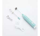 Batidor Eléctrico Mini de Acero Inoxidable para Cocina Hogareña Herramienta de Cocina para Crema Leche Cafe Té