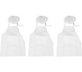 6-Piece Children's Apron and Chef Hat Set Adjustable Children's Kitchen Apron for Cooking and Painting