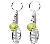 Tennis Racket Keychain, Creative Metal Keychain Sport Keyring Tennis Ball Keyring