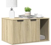 vidaXL Mueble arenero para gatos madera artisian 80x50x45 cm en color Roble/Marrón roble/Negro y más | almacenamiento funcional diseño moderno para baño dormitorio sala