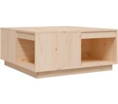 vidaXL Mesa de centro de madera maciza de pino 80x81x36,5 cm Natural, Blanco, Gris Mesita de Salón o Comedor o Auxiliar Mesa de Café Meuble Salón