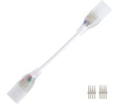 Ledkia Cable Conector Neón LED 11 W/m RGB  220V AC 60 LED/m Semicircular 180º IP67 a Medida Corte cada 100 cm Blanco