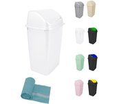 JARDIN202 - Cubo de Basura con Tapadera Basculante - 30/50 Litros - Ideal para Hogar y Oficina