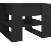 vidaXL Mesa de centro madera de ingeniería 55,5x55x45 cm Blanco, Negro, Roble Sonoma Mesita de Salón o Comedor o Auxiliar Mesa de Café Meuble Salón