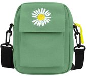 Bolso bandolera para teléfono, Lindo mini Bolso de Lona para el hombro con Cremallera, bolsos type billetera para teléfono móvil con Doble capa y Correa ajustable, almacenamiento de artículos Pequeños