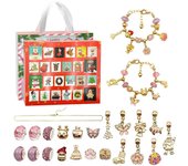 Bracelet Advent Calendar Halloween Christmas 24 Days Countdown Calendar Jewelry Bracelet Making Kit Gift Box for Girls Kids 2024