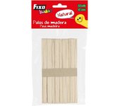 PALOS MADERA NATURAL FIXO 15cm 50 UNIDADES