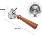 Double Spout 51mm Coffee Portafilter With 1 2 Cups Basket for Delonghi ECO680 ECO685 Coffee Machine