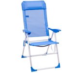 Sillón de playa plegable y reclinable de 5 posiciones de aluminio y textileno Lola Home
