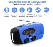Radio Portátil De Mano Con Crank Solar Y USB 5000mAh LED De Emergencia Flashlight Power Bank AM/FM/WB NOAA Weather Radio Para Exteriores