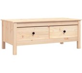 vidaXL Mesa de centro de madera maciza de pino 100x50x40 cm Natural, Blanco, Gris Mesita de Salón o Comedor o Auxiliar Mesa de Café Meuble Salón