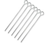 WOOOW! - SET DE 6 PINCHOS METAL 20CM  - Pinchos de Metal para Brochetas y Aperitivos - Pinchos de Metal Resistentes y Duraderos - Pinchos de Metal para Barbacoas y Parrilladas - Pinchos de Metal con Diseño Funcional y Estético