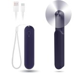Mini ventilador de mano, ventilador portátil silencioso recargable de 3 velocidades [3-6 horas de trabajo], ventilador de bolsillo deslizante USB, adecuado para viajes, hogar y maquillaje de mujeres (no viene con cable de datos)
