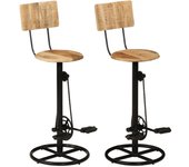 vidaXL Taburetes de cocina 2 unidades madera maciza de mango