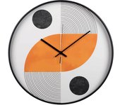 Adda Home Reloj Pared Metal Negro 60x4,5x60 Cm - Decoración Funcional y Elegante para Hogar y Oficina