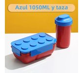 1050/1300ML Building Block Lunch Box with Tableware Portable Double Layer Bento Box for Student Office Fruit Salad Sealed Box
