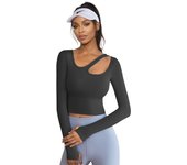 FREES COPES 【Novedad】 Camisetas Sedosas con Mangas y Relleno para Mujer - Ideal para Deportes y Yoga