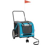 vidaXL Remolque de Bicicleta Mascotas Carrito Hierro Tela Oxford Color Amarillo,  Azul,  Gris y mas
