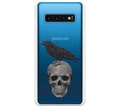Funda compatible con Samsung Galaxy S10 - Calavera y gorrion