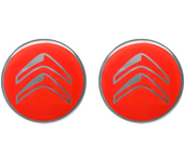 Pegatina Logo 3D Citroen, Rojo, Juego de 2, 12 mm