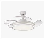 MIMAX LIGHTING VENTILADOR DE TECHO CALIMA 1,2,3,4 PARA ELEGIR 109 CM / 55 CM aspas plegadas. COLOR PLATA.VENTILADOR MÁS VENDIDO EN ESPAÑA 2023/4. SUPER SILENCIOSO, MOTOR DC, ASPAS RETRACTILES, LUZ LED VARIABLE DE 3000K A 6500K (CALIDA, DÍA, FRÍA)