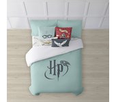 BL BELUM  Funda nórdica con botones 100% algodón modelo Harry Potter Mint ; Funda nórdica ligera y confortable; funda nórdica licencias oficiales - Funda Nórdica Extrasuave - Funda Nórdica 100% Made in Spain