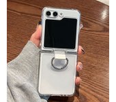 For Samsung Z Flip 5 6 Ring Holder Case High Clear Transparent PC Cases for Samsung Galaxy Z Flip 5 4 6 ZFlip 5 Z Flip5 Cover