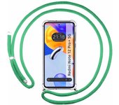 Funda Colgante Transparente para Xiaomi Redmi Note 12 Pro+ Plus 5G con Cordon Verde Agua