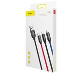 Cable 3 en 1 Baseus Multi 1.2m/1.4ft - Carga Simultánea y Rápida 5.V 3.5A - Micro USB/USB Tipo C - Compatible con Iphone, Android, Samsung Galaxy, Kindle, Sony, Nexus, Motorola, Huawei, Xiaomi