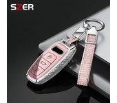ABS Shell Car Remote Smart Key Case Cover For Audi A6 A6L A7 A8 A8L A3 E-tron 55 Q7 Q8 C8 2019 2020 2021 Keychain Accessories