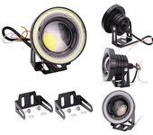 2.5'' 15W Car White COB LED Projector Angel Eyes Blue Ring DRL Fog Light Lamp