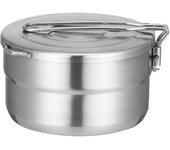 Arce inoxidable camping Cocina olla con Tapa y mango plegable 1.5L Gran capacidad Bento olla al Aire Libre utensilios de Cocina Para camping