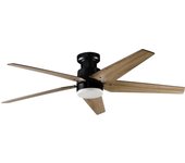 Ventilador de techo XTRELAMP SOREN Motor Dc  6v NEGRO 18W con mando a distancia 2000 lm Diámetro 132cm