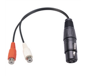 XLR To Dual RCA Cable XLR To RCA Y Splitter Cable 3 Pin XLR Female To 2RCA Female Amplifier Mixing Plug AV Cable, 0.2M