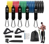 Juego de 5 bandas de resistencia de látex natural para Pilates y entrenamiento de fuerza