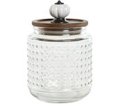 Dcasa Bote para cocina con tapa de acacia de 1200 ml