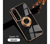 Luxury Plating Silicone Magnetic Ring Holder Phone Case For Sony Xperia 1 5 10 III IV V ACE II Shockproof Electroplated Cover