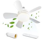 Ventilador de Techo de 5 Aspas de 45 cm with Luz Ventilador de techo Silent DC with Luz Silent [Clase de eficiencia energética F]