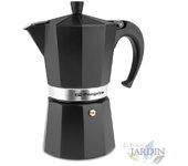 SUINGA Cafetera Italiana Aluminio Negra 9 Tazas, cafetera espresso, café