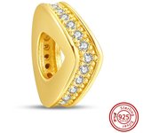 925 Sterling Silver Zirconia Sparkling Beads Gold Love Lock Charms Fit Original Pandora Bracelet Earring DIY Women Fine Jewelry