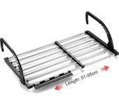 Balcón/Radiador/Estante de secado de ropa montado en la pared, Estante de secado de ropa plegable de acero inoxidable, Secador de ropa colgante telescópico (Longitud: 51-95cm), Estante de secado de calcetines a prueba de viento incluido.