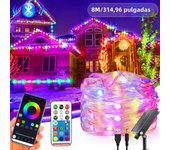 RGBIC Fairy String Light Led Solar Bluetooth Waterproof Garland Christmas String Lamp Smart Dreamcolor for Christmas Party Home