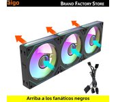 Aigo AS12 Pc Case 120MM Fan Argb Ventiladores Wireless Splicing Cpu Water Cooling Gabinete Gamer Cooler Kit Fans Rgb Ventilador