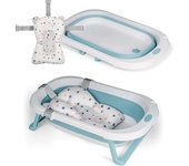 MS Flex + Cojín Reductor - Bañera Plegable para Bebé con Patas y Cojín Reductor Adaptable - Bañera para Bebé Fácil de Guardar - Portátil para Casa o para Llevar de Viaje